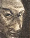 Tony Fomison, An Actors Face, oil on hessian mounted to board