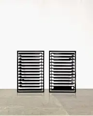 Michael Parekōwhai, Kiss the Baby Goodbye (Marquette), powder-coated steel, two parts, edition of 3 (1999)