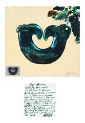 Hei - Matau by Andrew McLeod, oil and collage on canvas, two panels, offered Nov 2020