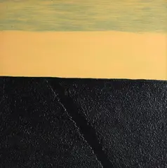 Landscape Multiple by Colin McCahon, synthetic polymer paint and sawdust on board, sold Nov 2020
