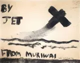 Colin McCahon, By Jet from Muriwai, charcoal on paper