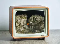 Brendon Wilkinson, Swedish Tourist Scenario, diorama housed in eye fidelity TV set