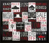 Peter Robinson, Price War, oil and acrylic on unstretched canvas