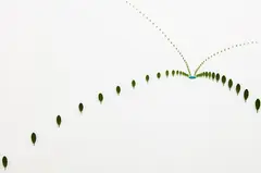 Elizabeth Thomson, Topographical Studies for the Aviatrix IV, glass spheres, optically clear epoxy resin, aqueous isolation, acrylic, cat zinc, oil-based pigment and lacquer on panel (2015)