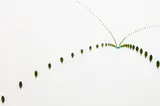 Elizabeth Thomson, Topographical Studies for the Aviatrix IV, glass spheres, optically clear epoxy resin, aqueous isolation, acrylic, cat zinc, oil-based pigment and lacquer on panel (2015)