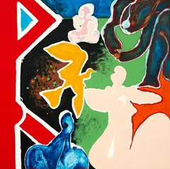 Pat Hanly, Golden Age (F), oil and enamel on board
