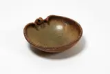 Len Castle, Avian Bowl, earthenware with umber pigment, ash glazed well