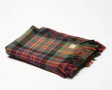 Early Onehunga Woollen Mills, Travel rug, in an orange, green, blue and black tartan design