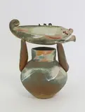 Steve Fullmer, Untitled – Vase with Fish, painted earthenware