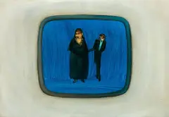 John Walsh, Culture being Presented, oil on board