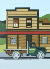Robin White, Mangaweka, screenprint, 3/36