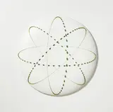 Elizabeth Thomson, Astrophysics III, No. I, gesso on shaped board with applied enamel on lost-wax, cast bronze