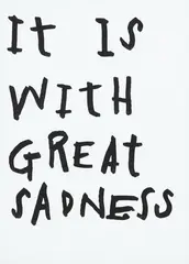 Wayne Youle, It Is With Great Sadness, acrylic on corrugated carboard