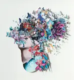 Peter Madden, Dreaming Head, found images on Perspex
