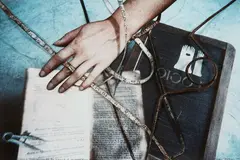 Megan Jenkinson, Logica Struggling with the Science of Decipherment, photographic collage