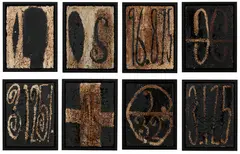 Peter Robinson, Untitled – 3.125%, mixed media on paper, 8 panels