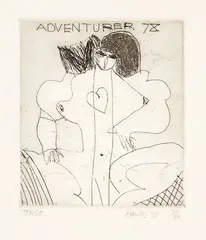 Torso by Pat Hanly, etching, 20/30, sold Jun 2020