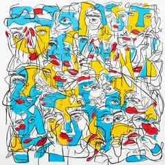 Holly Schroder, Untitled from the exhibition Merging Faces, acrylic on canvas