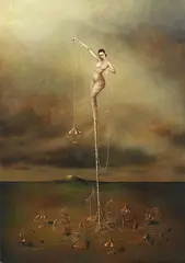 Rozi Demant, Cages and Chains, acrylic on canvas
