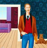 Mark Olsen, Untitled – Man and Cat, oil on canvas