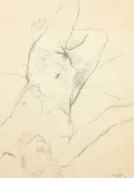 Simon Payton, Untitled – Reclining Nude, graphite on paper