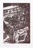 Sylvia Siddell, Burning Stove, etching, 2/10