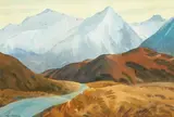 William James Reed, Untitled – South Island Landscape, watercolour