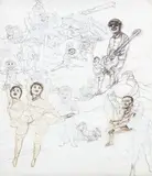 Guo Jian, Untitled, ink and collage on paper