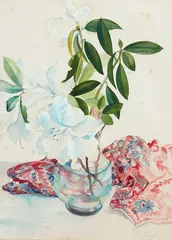 Glenda Randerson, Still Life with Rhododendron, watercolour