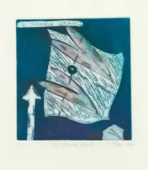 Two German Hearts by Philippa Blair, etching, 1/25, offered Jun 2020
