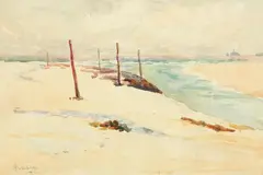 Herbert Ivan Babbage, Hayle Bar, St Ives Bay, Cornwall, watercolour