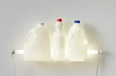 White III by Bill Culbert, fluorescent tube and plastic bottles, sold May 2020