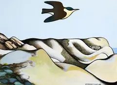 Don Binney, Te Henga, gouache and pastel on paper