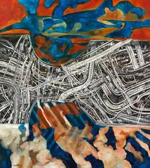 Robert Ellis, Conjunction IV, oil on canvas