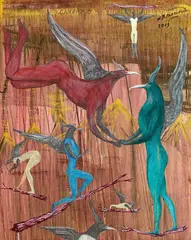 Canopy 7 by Bill Hammond, acrylic on canvas, offered May 2020