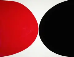 Sir Terry Frost Ra, Red, Black and White, acrylic on canvas (1967)