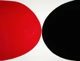 Sir Terry Frost Ra, Red, Black and White, acrylic on canvas (1967)