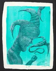 Bill Hammond, Ancestral, acrylic and metallic pigment on recycled paper