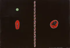 Ko te pae o tane by Shane Cotton, acrylic on canvas, sold Nov 2019