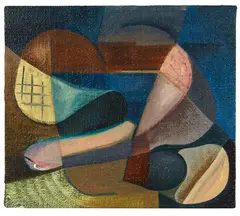 Hot Lunch by Imogen Taylor, acrylic on hessian, sold Nov 2019