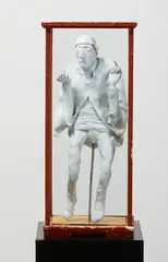 Francis Upritchard, D. D. B, modelling material, foil, wire, paint and vitrine (2007)