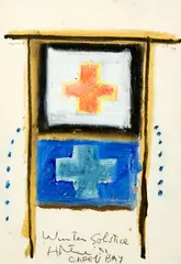 Winter Solstice by Ralph Hotere, oil pastel on paper, offered Nov 2019