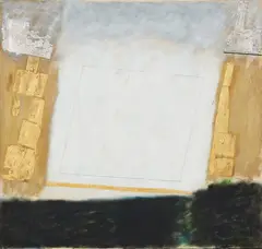Painting 62 – 1 by Milan Mrkusich, oil and metallic foils on canvas, sold Nov 2019