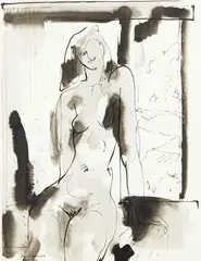 Douglas MacDiarmid, Maite, ink and wash on paper