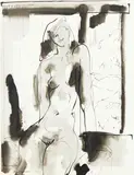 Douglas MacDiarmid, Maite, ink and wash on paper