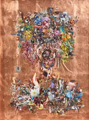 Peter Madden, Our past will become us in copper, collage and mixed media on soft board