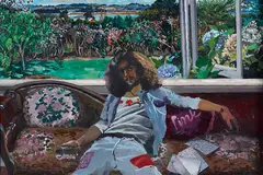 Jacqueline Fahey, Portrait of the Poet, oil on board