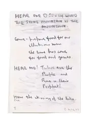 Colin McCahon, Hear me O south wind, No. 8, graphite on paper