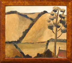 Little Landscape with Tree by Colin McCahon, oil on board, sold Nov 2019