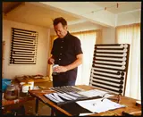 Marti Friedlander, Gordon Walters in the Studio, colour photograph